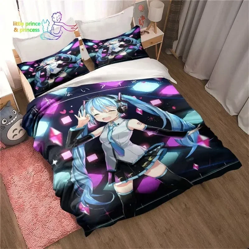 Japanese Kawaii Anime Miku Bedding Set Single Twin Full Queen King Size Bed Set Aldult Kid Bedroom 3D Print 5
