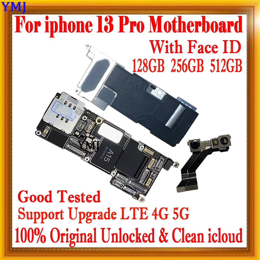 

100% Original Tested For iPhone 13 Pro Motherboard 128GB 256GB With Face ID Unlocked Free iCloud Logic Board Full Chips Plate