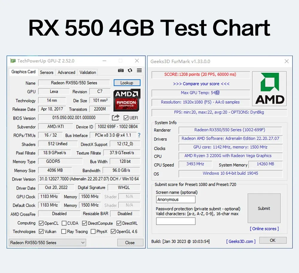 Mllse-amd Radeon rx 550 Placa Gráfica para Jogos 4gb Gddr5 128 Bits Pcie 3.0x8 hd Gpu Placa de Vídeo Mais Barata - Imagem 3