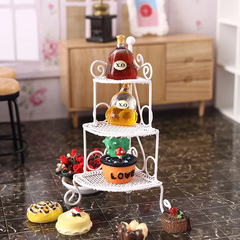 

1:12 Dollhouse Miniature Simulation Wrought Iron Storage Rack Tripod Model DIY Accessories Toys Scene Model Ornament