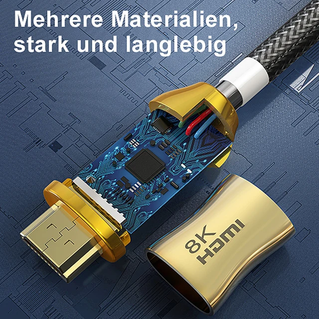 컴퓨터 TV 박스 PS5 용 최첨단 광섬유 HDMI 호환 2.1 케이블