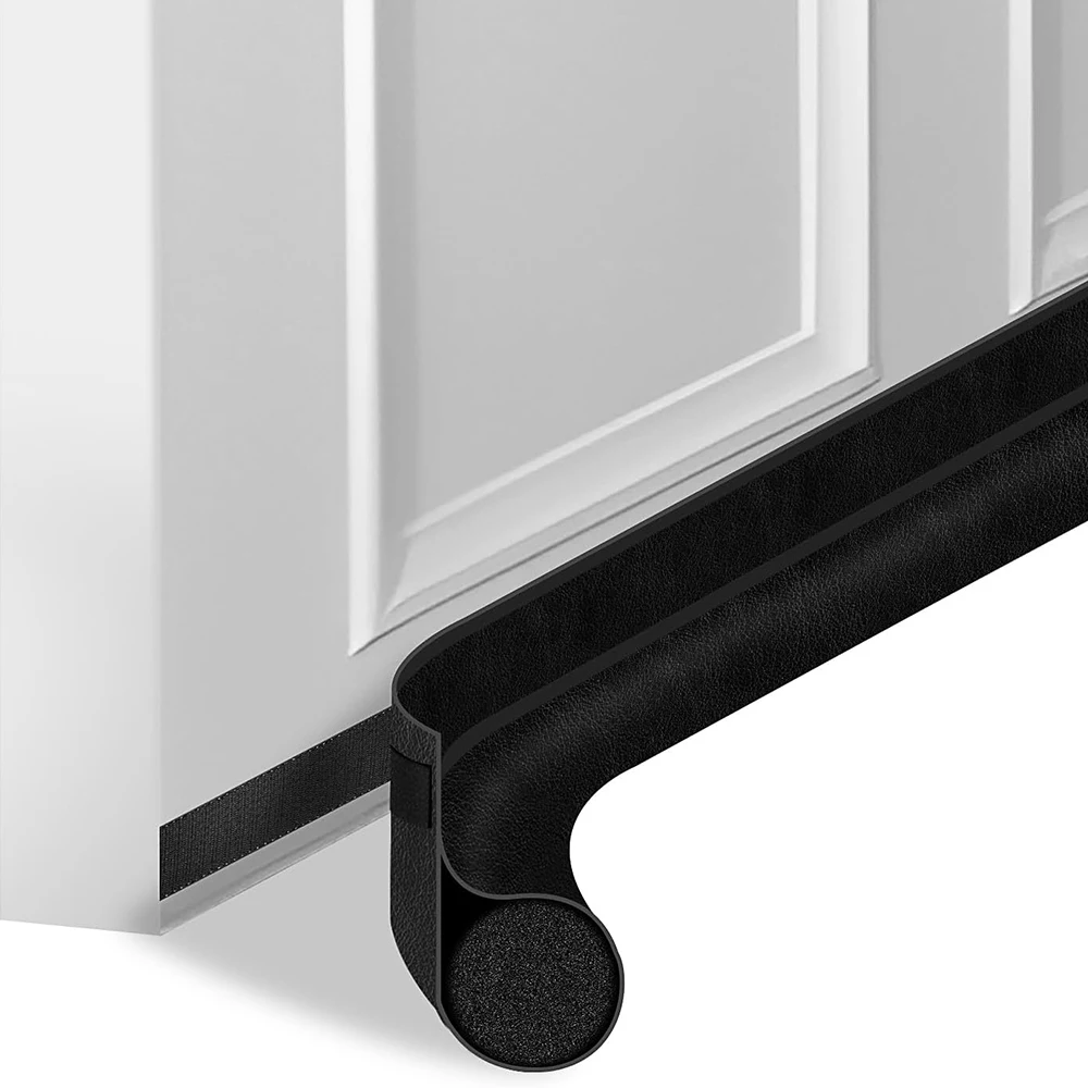 Black Door Bottom Seal Strip - Soundproof Insulation & Weatherproof Draft Stopper