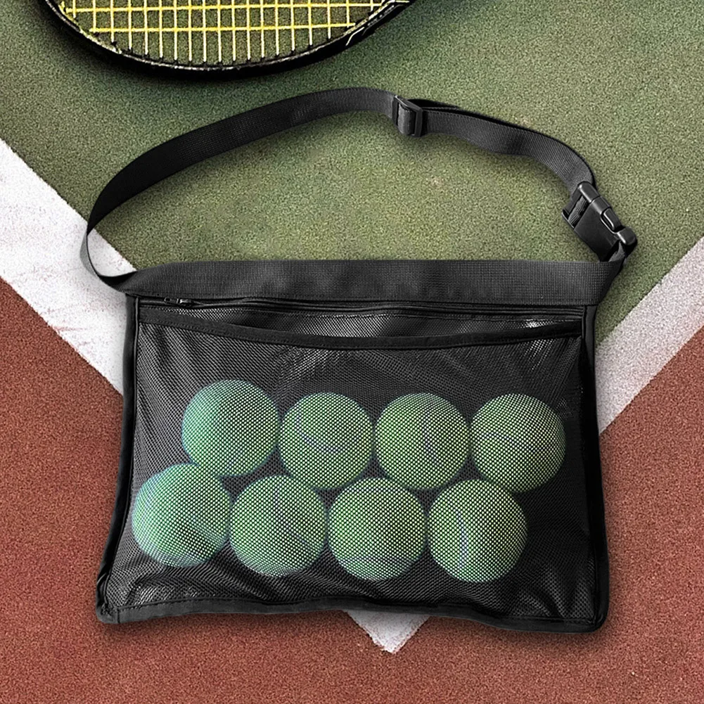 Mesh Pickleball Band Wasit Pouch Adjustable Belt Storage Bag Waist Hip Ball Bag for Pickleball Accessory for Women/Men/Teens
