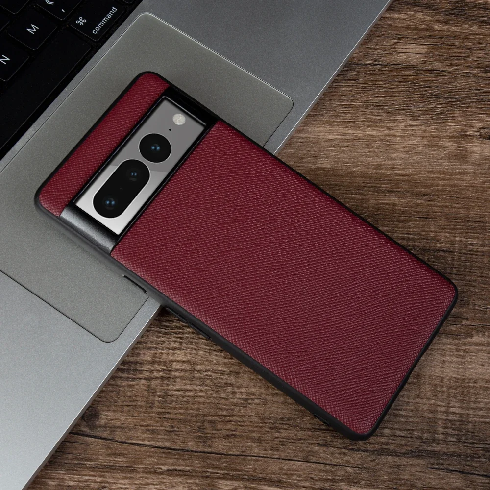 Luxurious Genuine Leather Slim Back Cover - Handmade Cowhide Shockproof Protective Case - Unisex Business Style