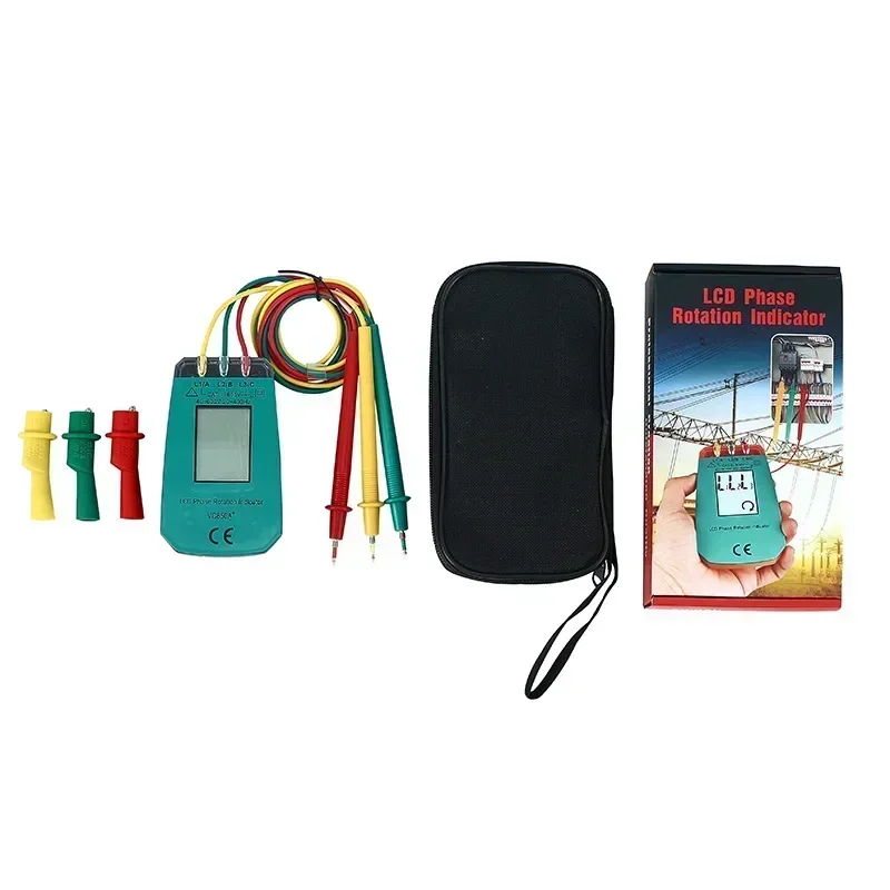 3 Phase Tester Digital Phase Indicator Detector LED Phase Sequence Meter Voltage Tester 40V~600V AC 5