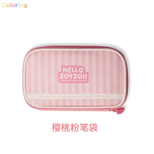 Astuccio Grande Capacità Con 5 Scomparti - Trousse In Tessuto Oxford, Rosa, 23x11x6.5cm