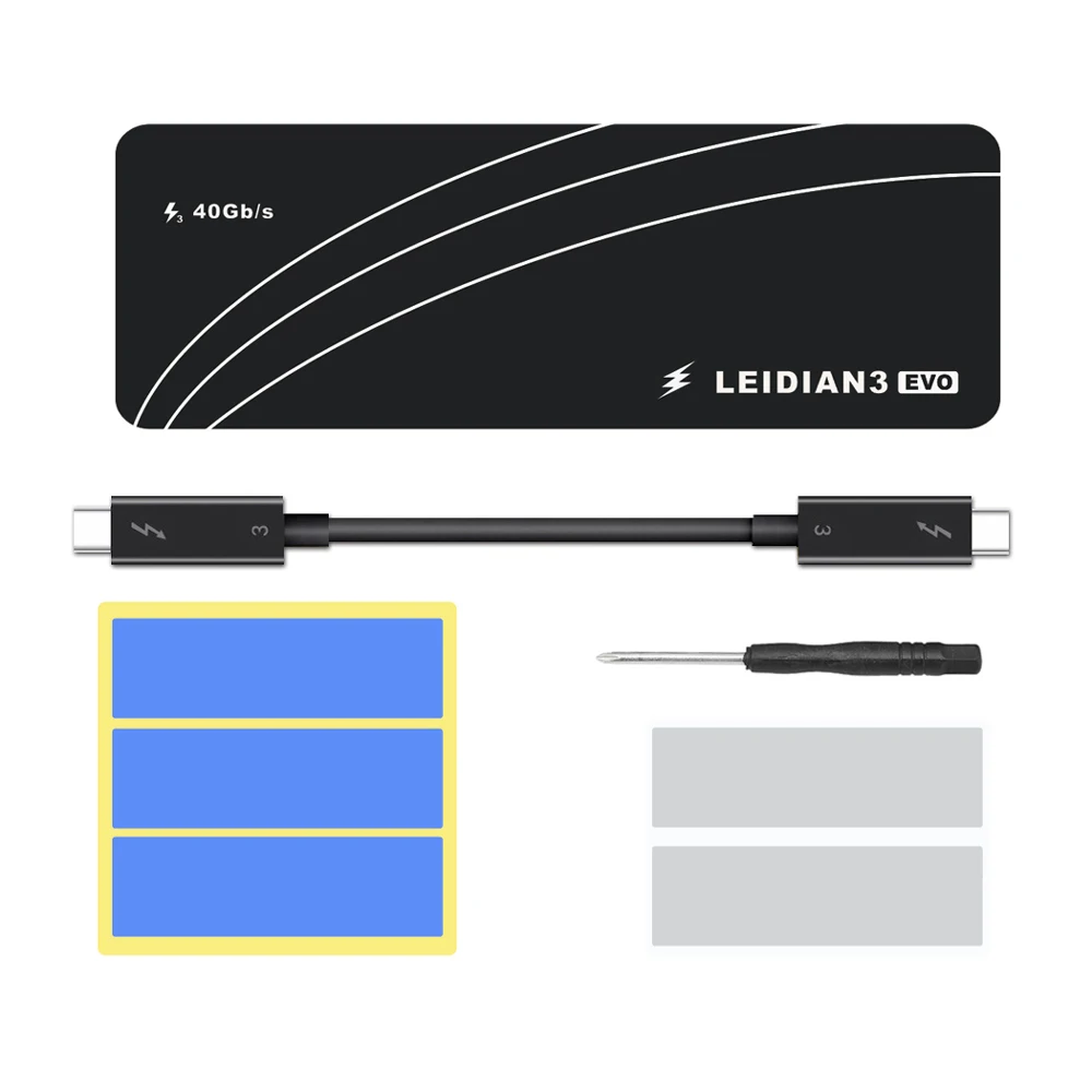 Custodia Ssd Thunderbolt 3 M.2 Custodia Nvme Scatola Ssd Da Nvme A Type-C Alluminio Usb 3.1 40Gbps M.2 Custodia Ssd Pcie 2280 M2 Leidian3 Box
