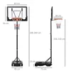 Basketball Stand with Wheels, 83x55cm Back Panel, Mobile Basketball Hoop with Stand, Adjustable Hoop Height 156 To 210 Cm, Basketball System, for Outdoor Use