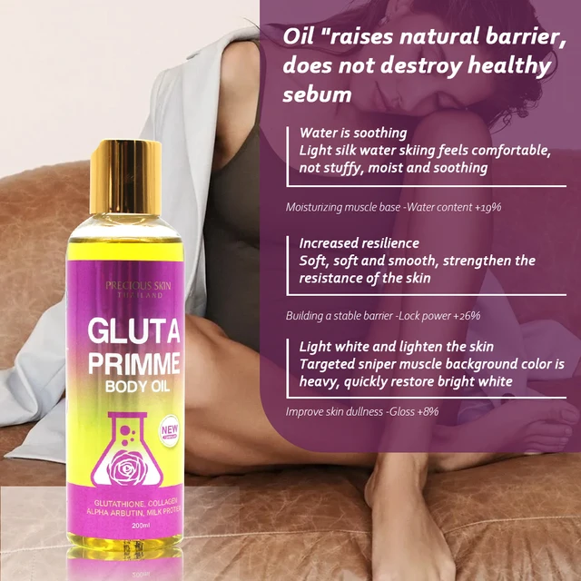 5D Gluta Thaiföld Primme Illóolaj Kollagén Arbutin Tej Protién Fehérítő Tápláló Testápoló Olaj - Image 4
