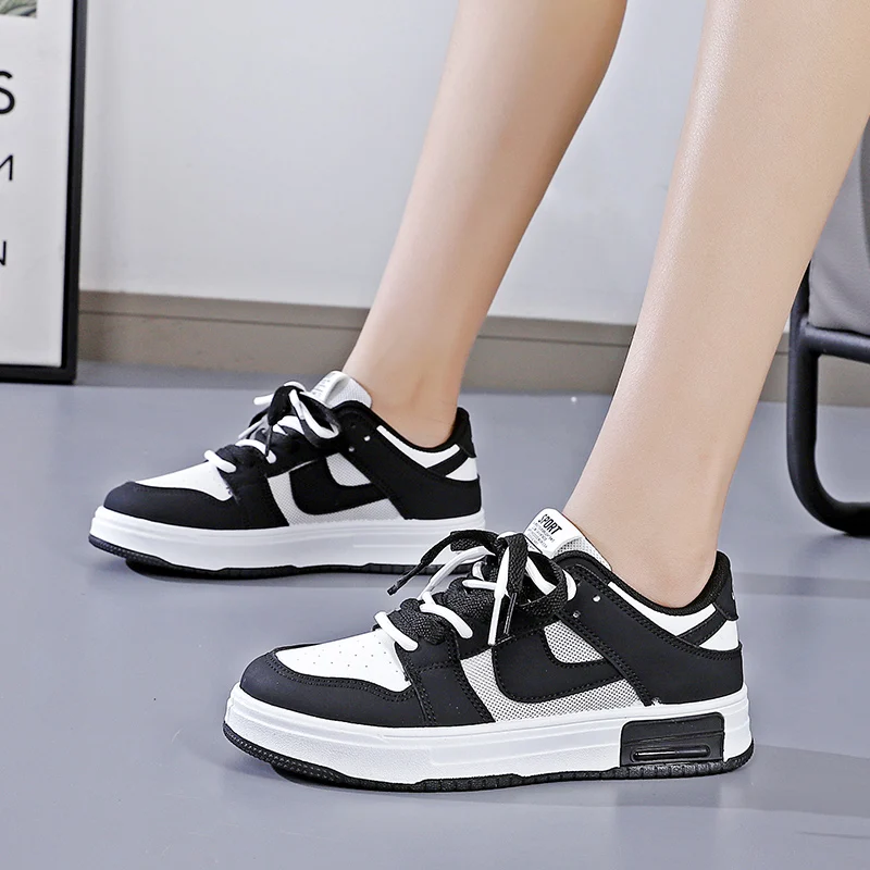 2023 Autumn New Colored Low Top Sports Casual Shoes Women's Round Head Full Court Fashion Student Outdoor Walking Shoes