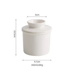 Western Style Ceramic Butter Dish with Lid Set, Household Yellow Butter Box (B)