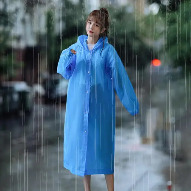 Eső Poncsók Motorháztető Unisex Kapucnis Magas Színvonalú Eva Rain Ponchos Esőkabát Kabáttal Kempingcsónakot Csónakázni Utazáshoz És - Image 2