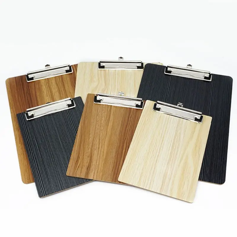 

Portable A4 A5 Wooden Writing Clipboard File Hardboard Document Holder Clip Board File Hardboard with Batterfly Clip