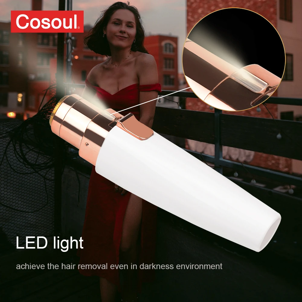 Cosoul Eyebrow Facial Trimmer Women Facial Hair Removal and Eyebrow Shaver Face Lips Body Painless Hair Removal Razor hair removal epilator electric eyebrow trimmer hair removal tool facial hair epilator