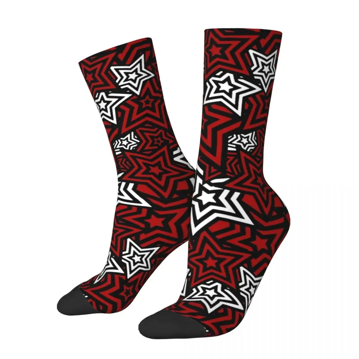 

All Seasons Persona 5 Royal Phantom Thief Star Mask Pattern Socks Sweat Absorbing Crew Socks Fashion Stockings for Men Women
