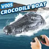 2.4G Simulation Crocodile Head RC Boat Water Racing Remote Control Toys 15km/h Fun Novelty Simulation Spoof Remote Control Boat 1