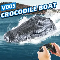 2.4G Simulation Crocodile Head RC Boat Water Racing Remote Control Toys 15km/h Fun Novelty Simulation Spoof Remote Control Boat 1