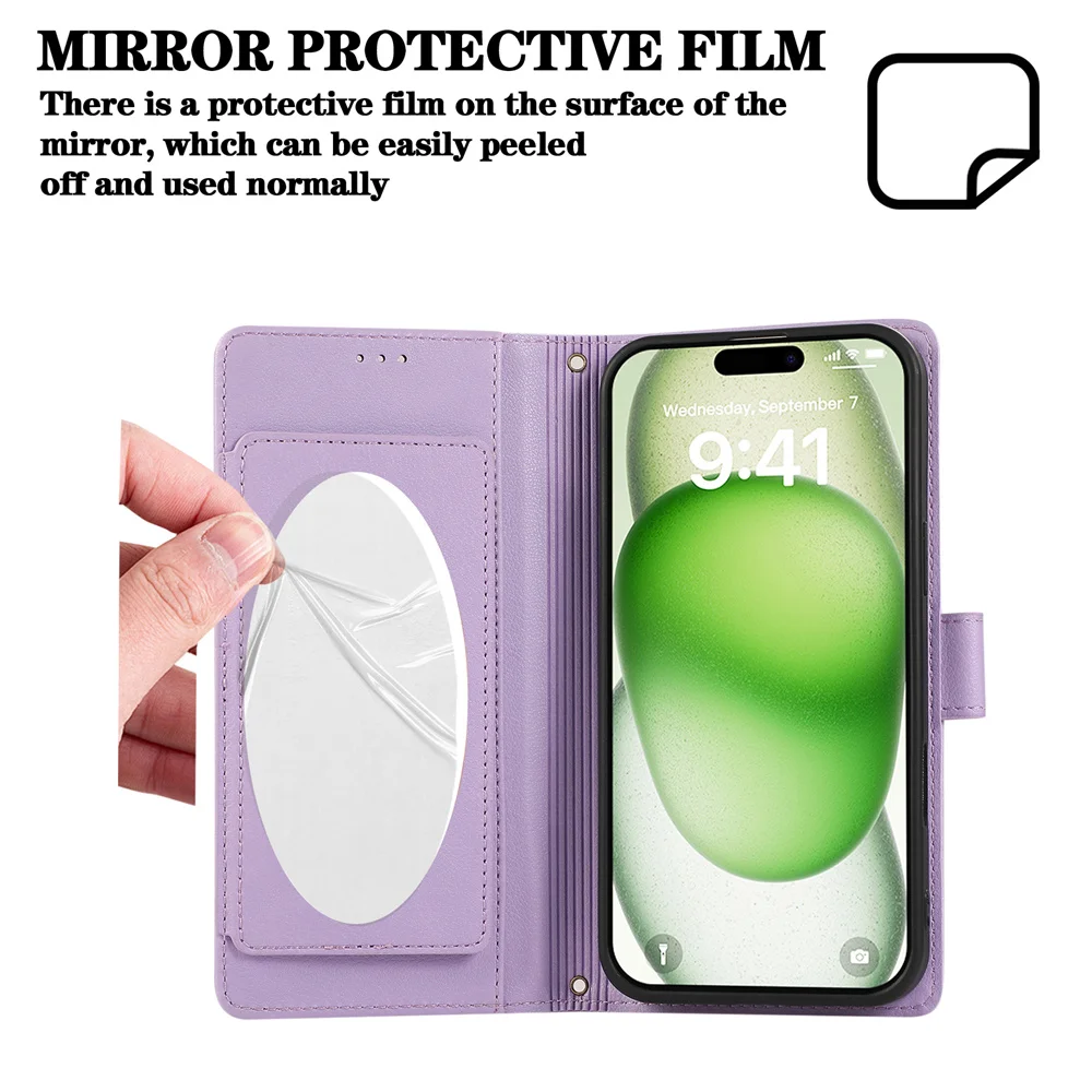 Crossbody Wrist Strap Wallet Card Slot Handyhülle für iPhone 16 Plus 15 14 13 12 11 Pro Max XS XR X 7 8 Lederschutzhülle_voghion.com