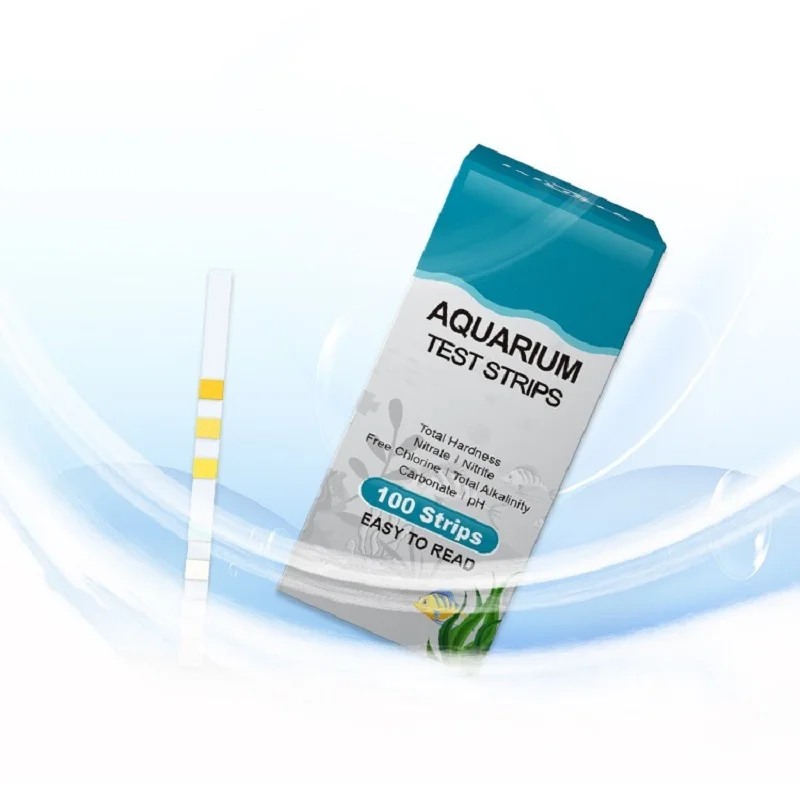 100Pcs Aquarium Test Strips Water Quality Test Strip 7/in1 Fish Tank Kit Freshwater Saltwater Aquarium Water pH Strips