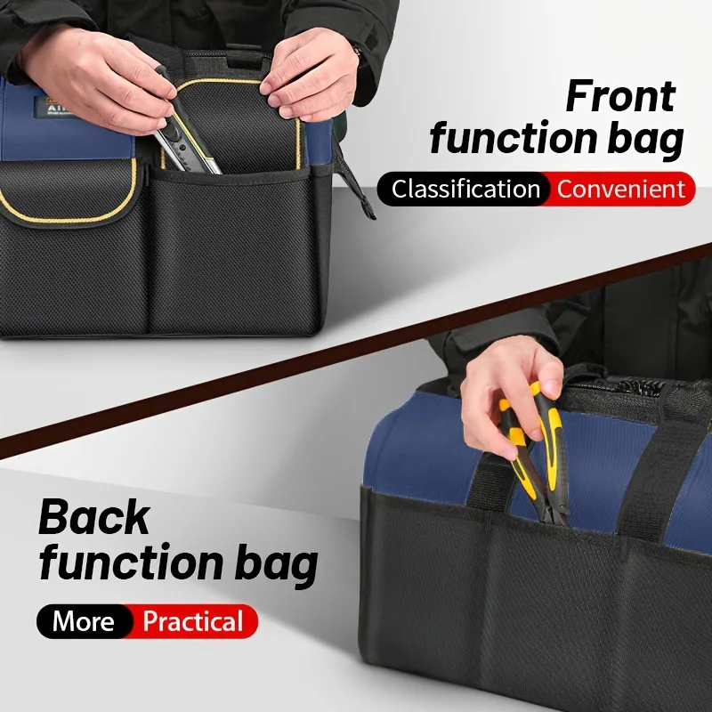 Tool Bag 18 Inch Multifunctional 1680D Oxford Cloth Electrician Waterproof Wear-Resistant High Capacity