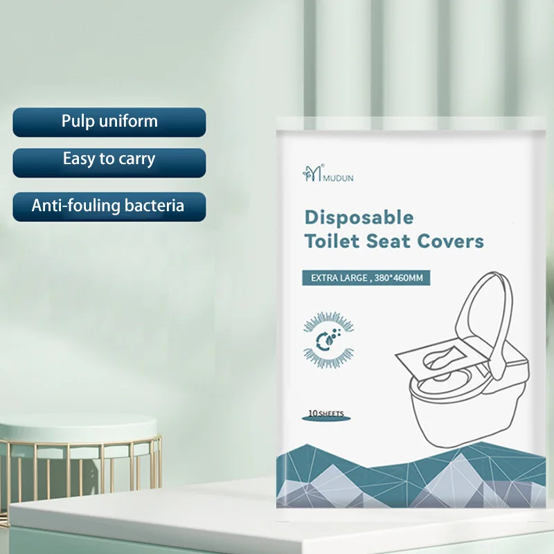 10PCS Biodegradable Disposable Plastic Toilet Seat Cover Portable Safety Travel Bathroom Toilet Paper Pad Bathroom Accessory toilet seat cover toilet seat accessories