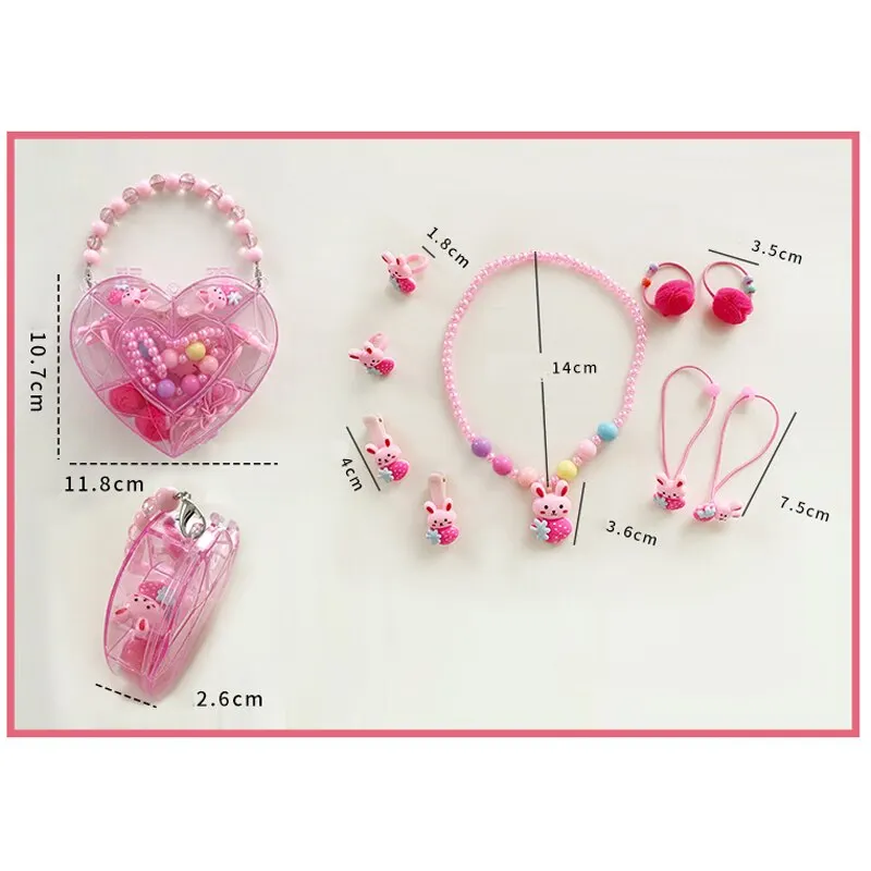Girls Jewelry Set Cartoon Cute Fruit Pendant Bracelet Set Random Color Birthday Gift Box