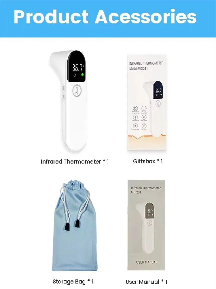 Digital Contactless Ear Infrared Thermometer Electronic Term&oacute;metro Infrarojo Baby Adult Fever Outdoor Home Body Thermometer