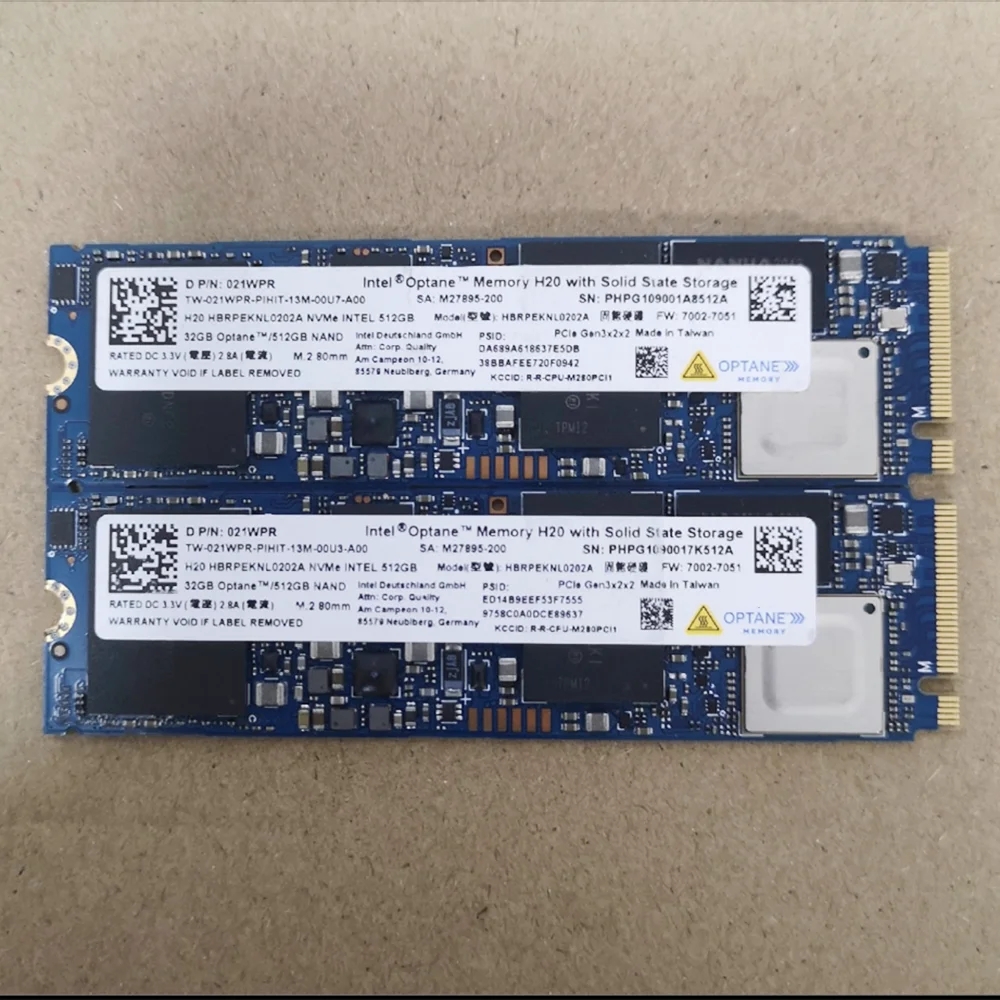 Original H20 32G + 1TB 32G + 512GB M.2 2280 NVME PCIe3.0 3D XPoint SSD For Intel Optane
