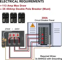 Chauffe-eau sans réservoir, 27 kW, 240 V, électrique, instantané, avec auto-modulation, jusqu'à 6,5 GPM 4