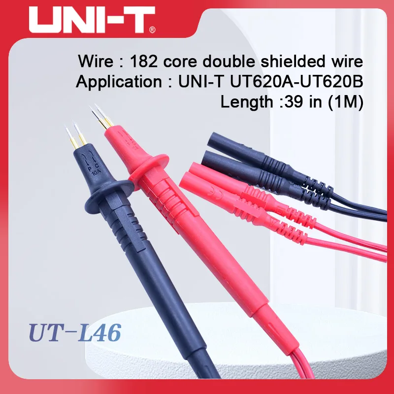 

UNI-T UT-L46 Four-wire Test Probes for UT620A UT620B Digital Multimeter 182-core Double Shielded Wire 1000mm Length