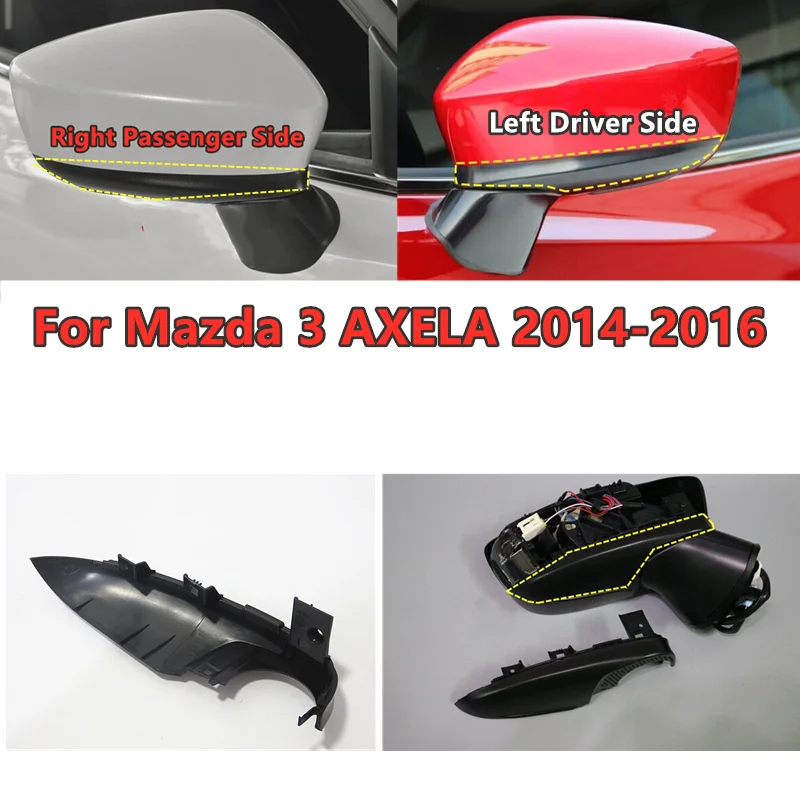 

Left Driver Right Passenger Side Rearview Rear Mirror Base Plate Cover for Mazda 3 AXELA 2014 2015 2016