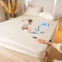 Waterproof Mattress Protector Soft Breathable 100% Waterproof Mattress Pad Cover Soybean Bedspread Durable Non-Slip Bed Cover 1