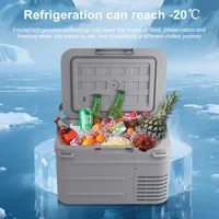 Réfrigérateur de voiture Zone de température unique -20 ℃ ~20 ℃ , Réfrigération par compresseur de grande capacité 12/24 V DC + 220 V AC 10 L, ultra silencieux 5