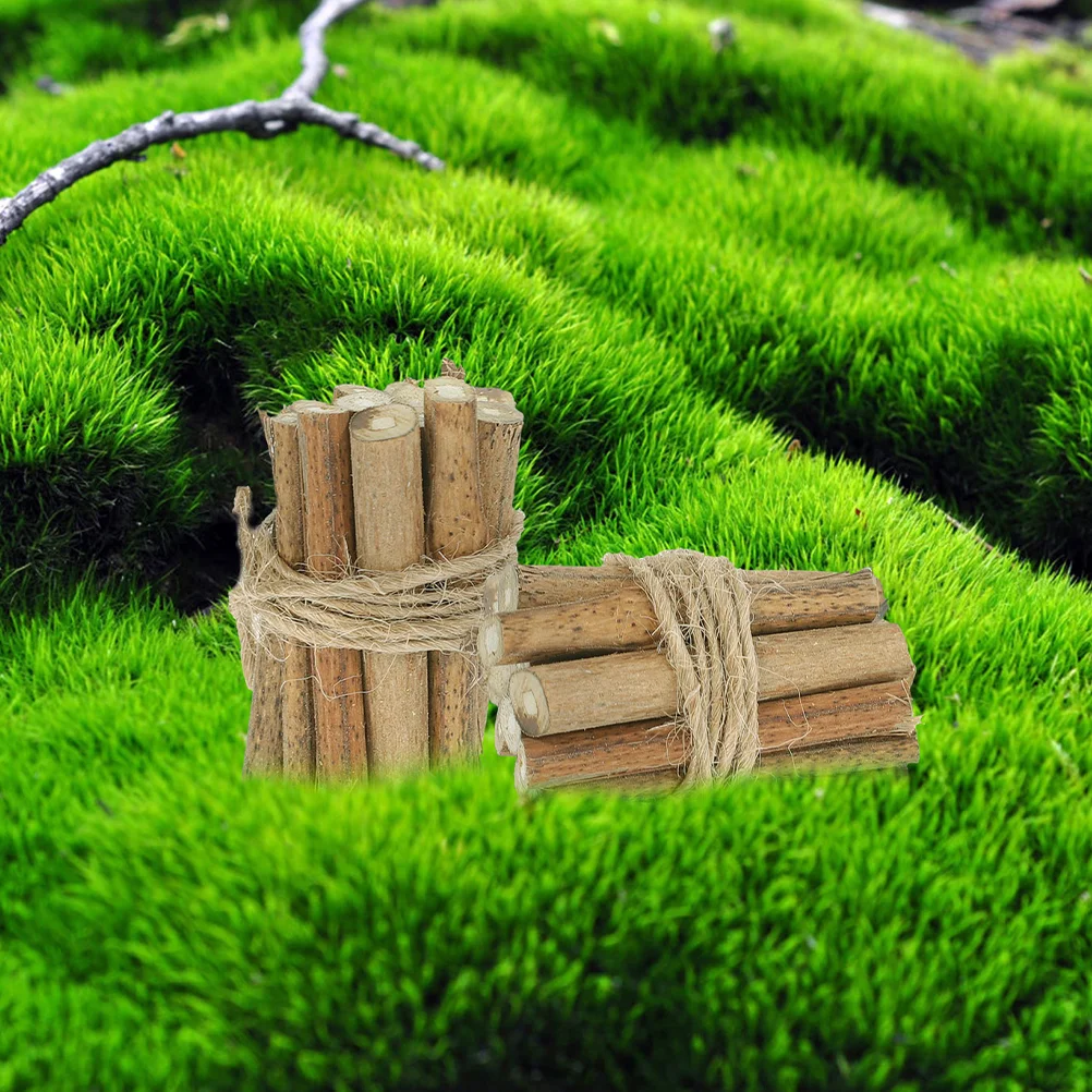 

2Pcs Winter Miniatures Firewood Pile House Firewood Decors DIY Craft Supplies Landscape Prop