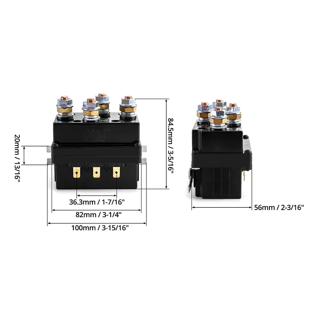 12V 500A 윈치 원격 접촉기 5000-7000 Lbs 자동차 ATV, UTV, SUV Universal 용 윈치 제어 솔레노이드 릴레이 LR4450