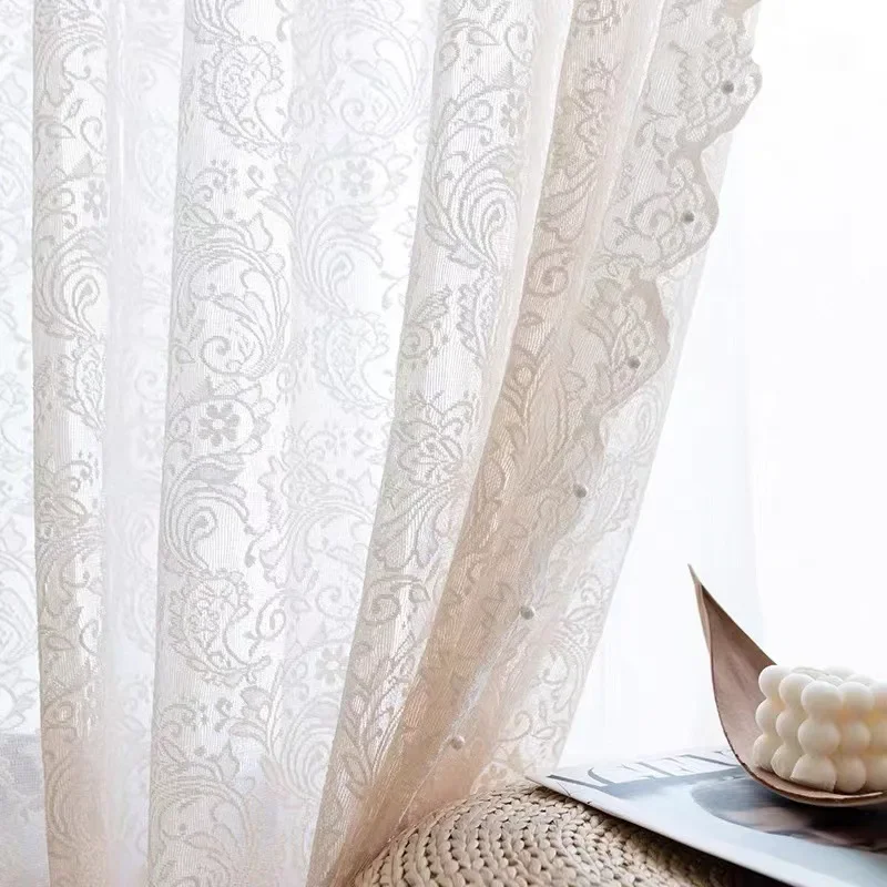 Rideaux Français Rétro Double Couche Dentelle - Pour Salon Ou Chambre