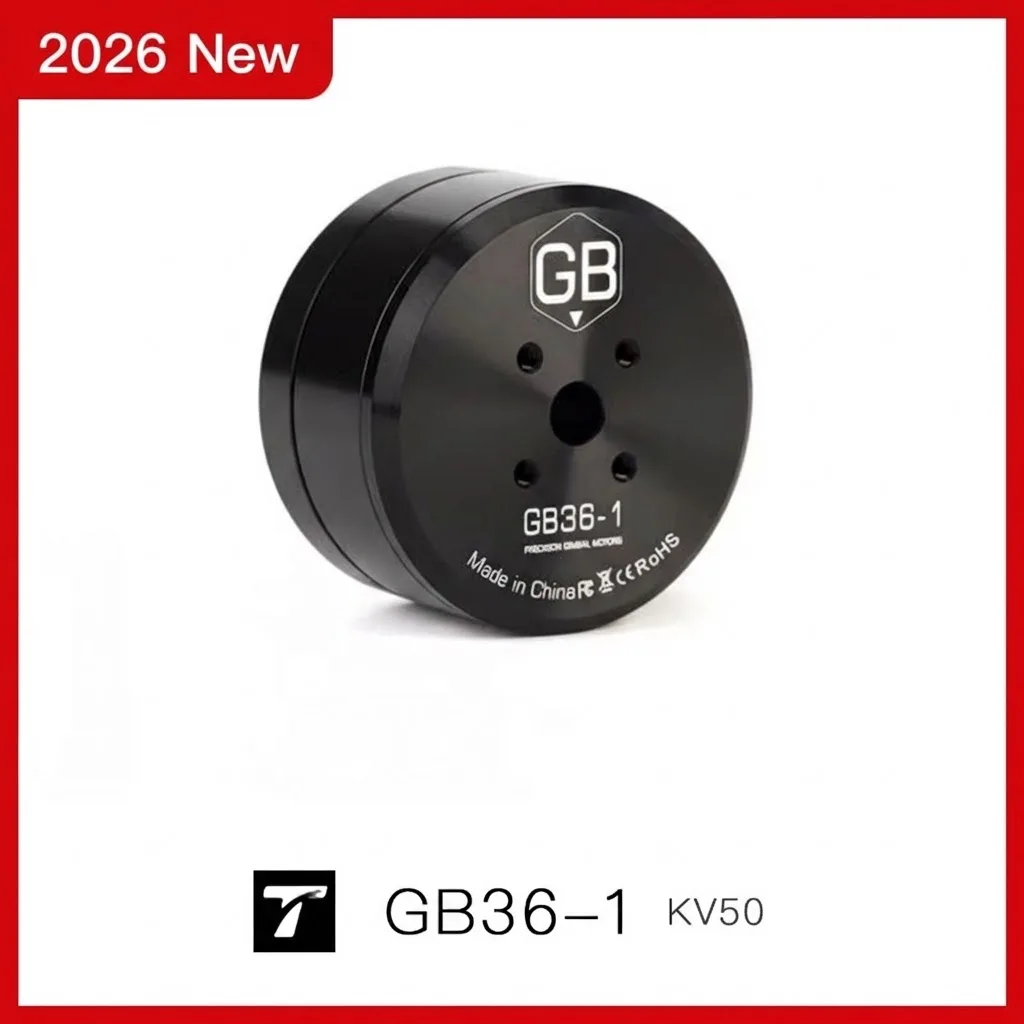 Moteur de Cardan T-MOTOR GB36-1 KV50 - Haute Précision pour Stabilisateurs et Drones DIY, angle latéral révélant les dimensions compactes.