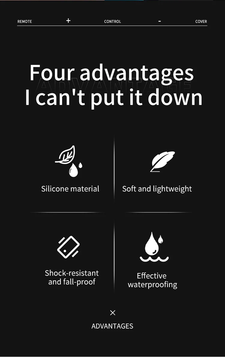 Description Picture 3 of itemTCL Roku TV Steam Wand 3600R Remote Control Protective Case, Silicone Cover Shockproof Remote Control Skin, Anti-Slip Universal