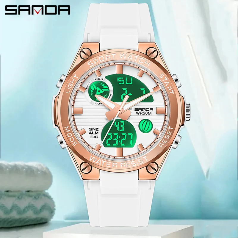 

SANDA Fashion Women LED Digital Watches Minimalism Style Ladies Wristwatch Fashion Boys Girls Children Waterproof Watch Clock