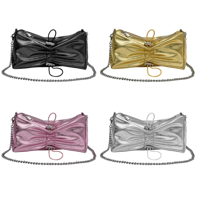 

Chain Decoration Crossbody Bag with Fashionable Butterfly Bows Underarm Bag Gift