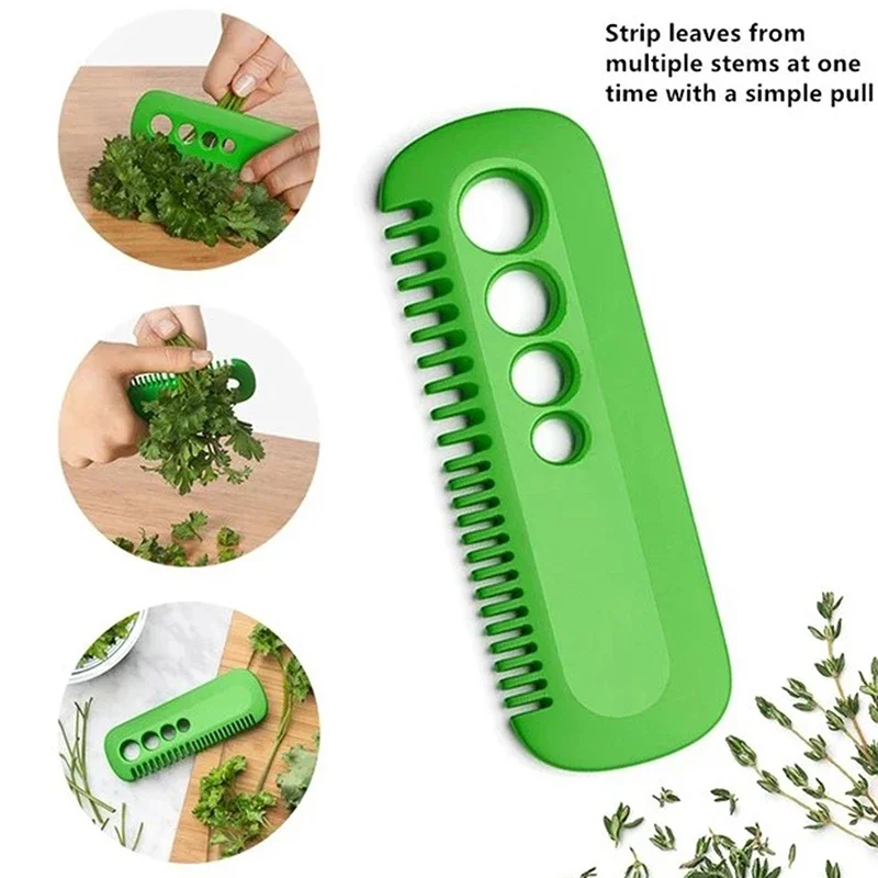 1PCS Kitchen Vegetable Leaf Peeler Good Grips Herb and Kale Stripping Comb Multi-Function Gadget Creative Leaf Remover Cookice