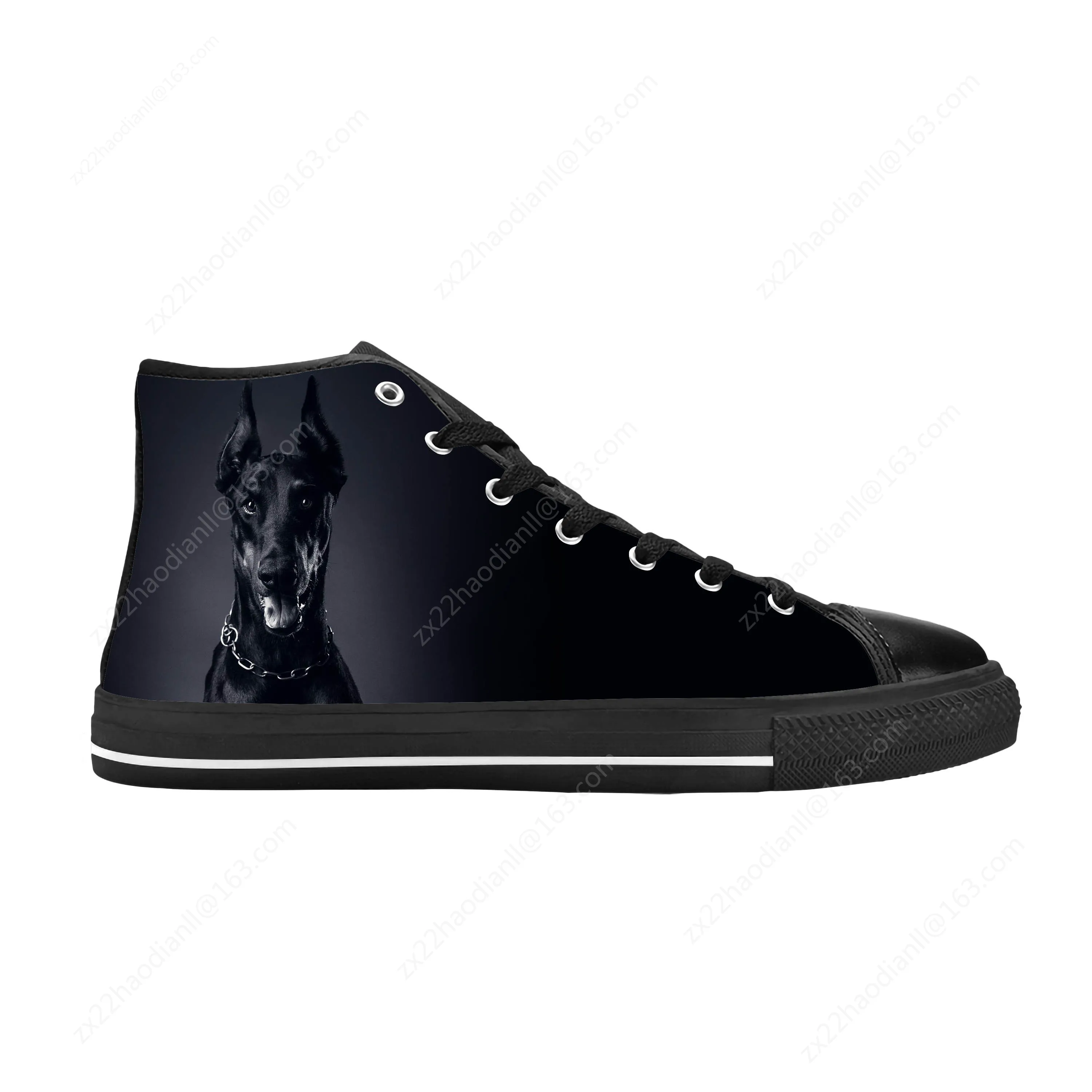 Doberman Dog Animal Rock Cartoon Anime Manga Cool Casual Cloth Shoes High Top Comfortable Breathable 3D Print Men Women Sneakers