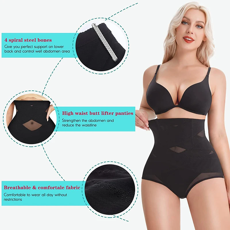 Sexy High Waist Briefs Butt Lifter Women Shapewear Tummy Control