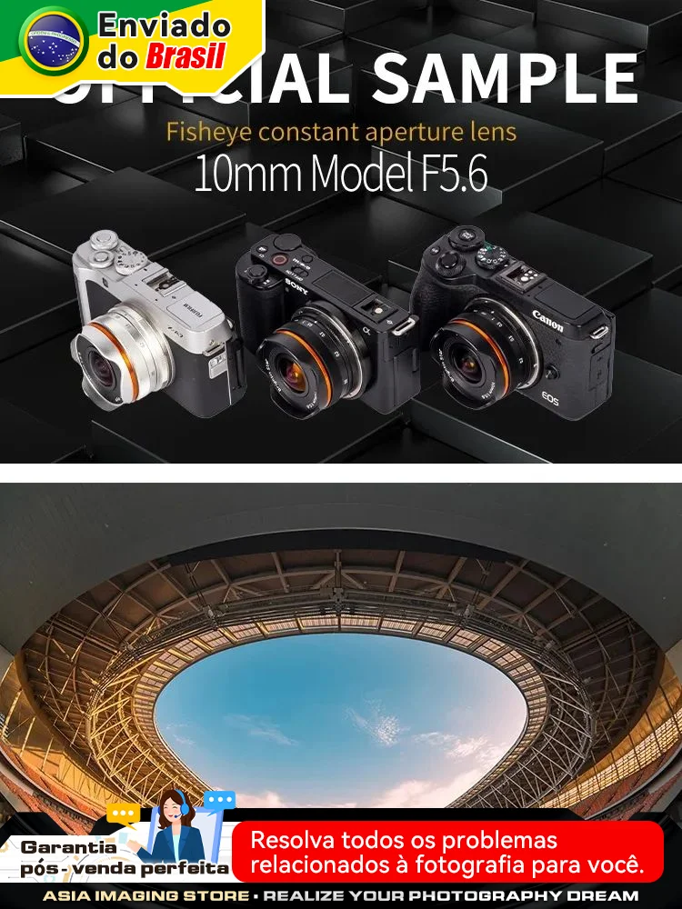 10mm F5.6 Fisheye Wide Angle APS-C Mirrorless Camera Lens for Sony Canon RF Nikon Z Fuji