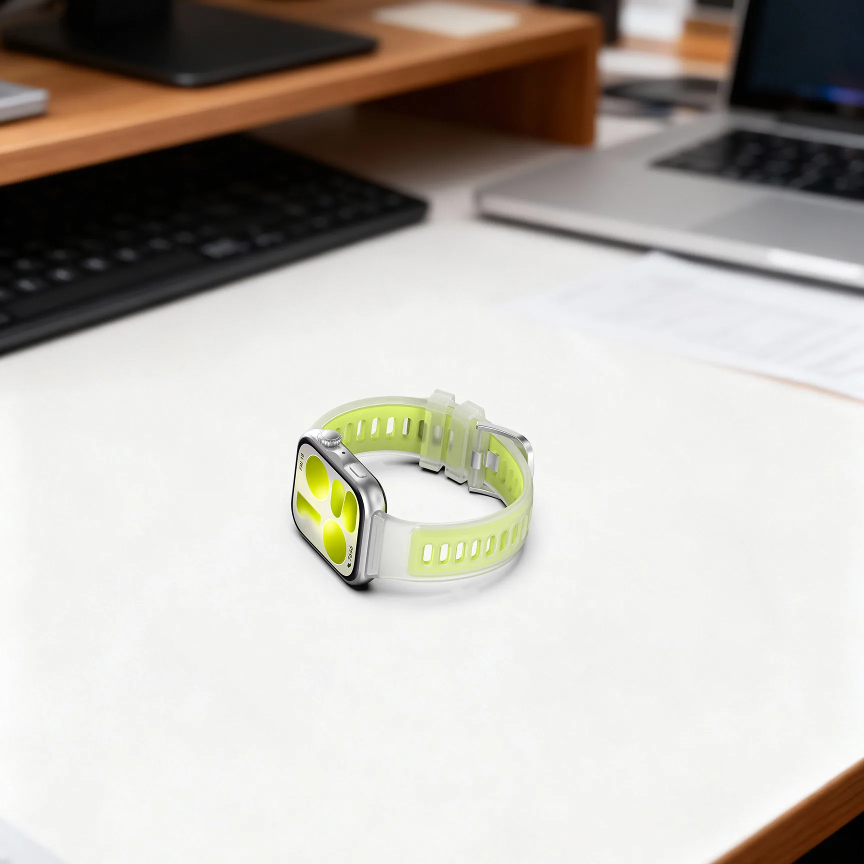 Breathable Two-Color Sport Silicone Bracelet Strap