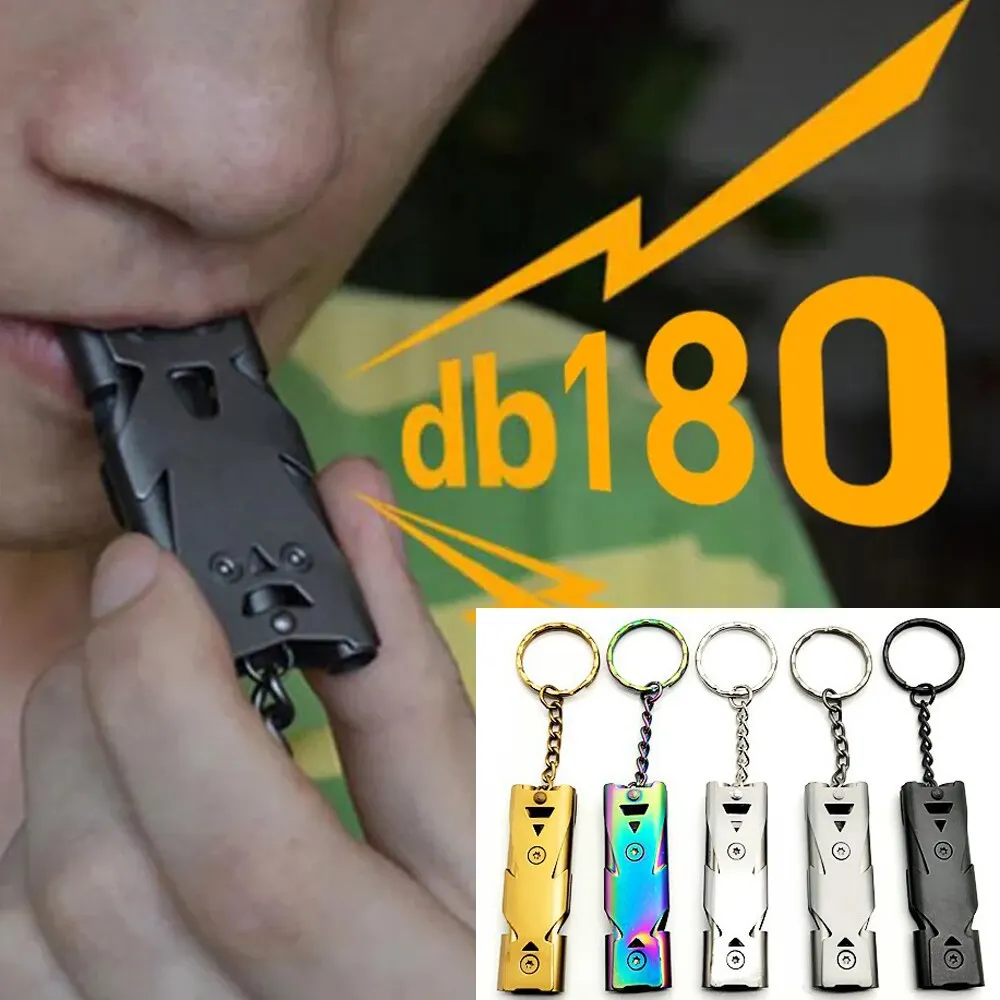 Double Pipe Survival Whistle Keychain 1
