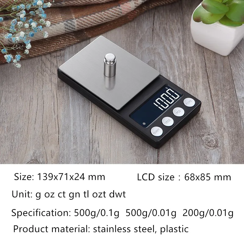 High-Precision Mini Digital Pocket Scale with LCD Display for Jewelry and Gold Measurements