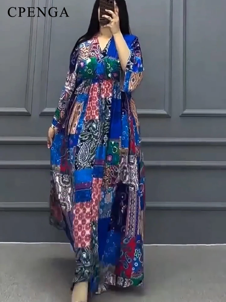 

Платье-Макси женское летнее в африканском стиле, с завышенной талией