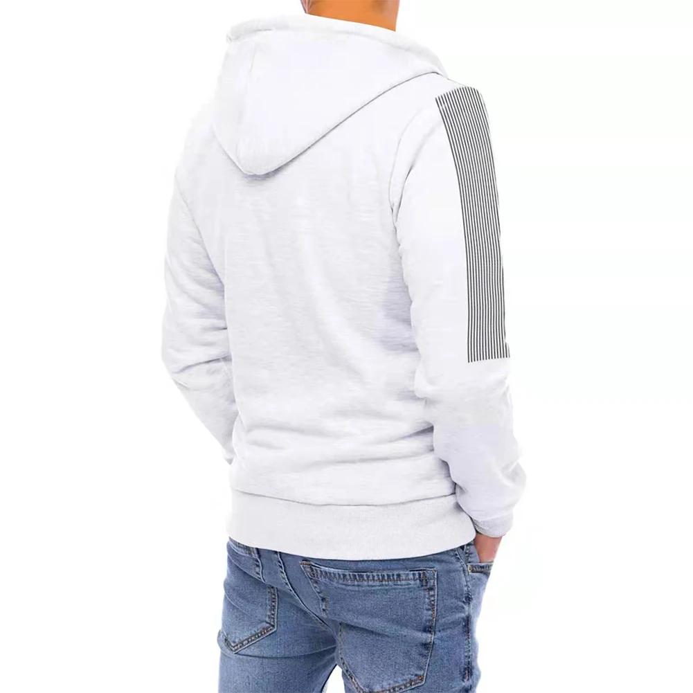 

Men\\'s Hooded Sweatshirt Long Sleeve Zip Up Hoodie Print Pattern Casual Outwear Coat Tops Athletic Sports Jacket