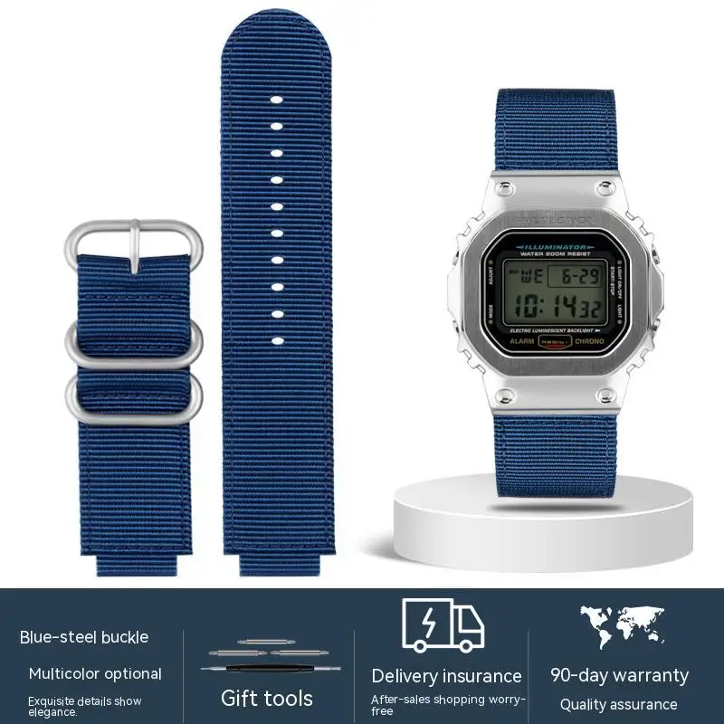 Woven Nylon Watch Strap For Casio G-shock Series Small Steel